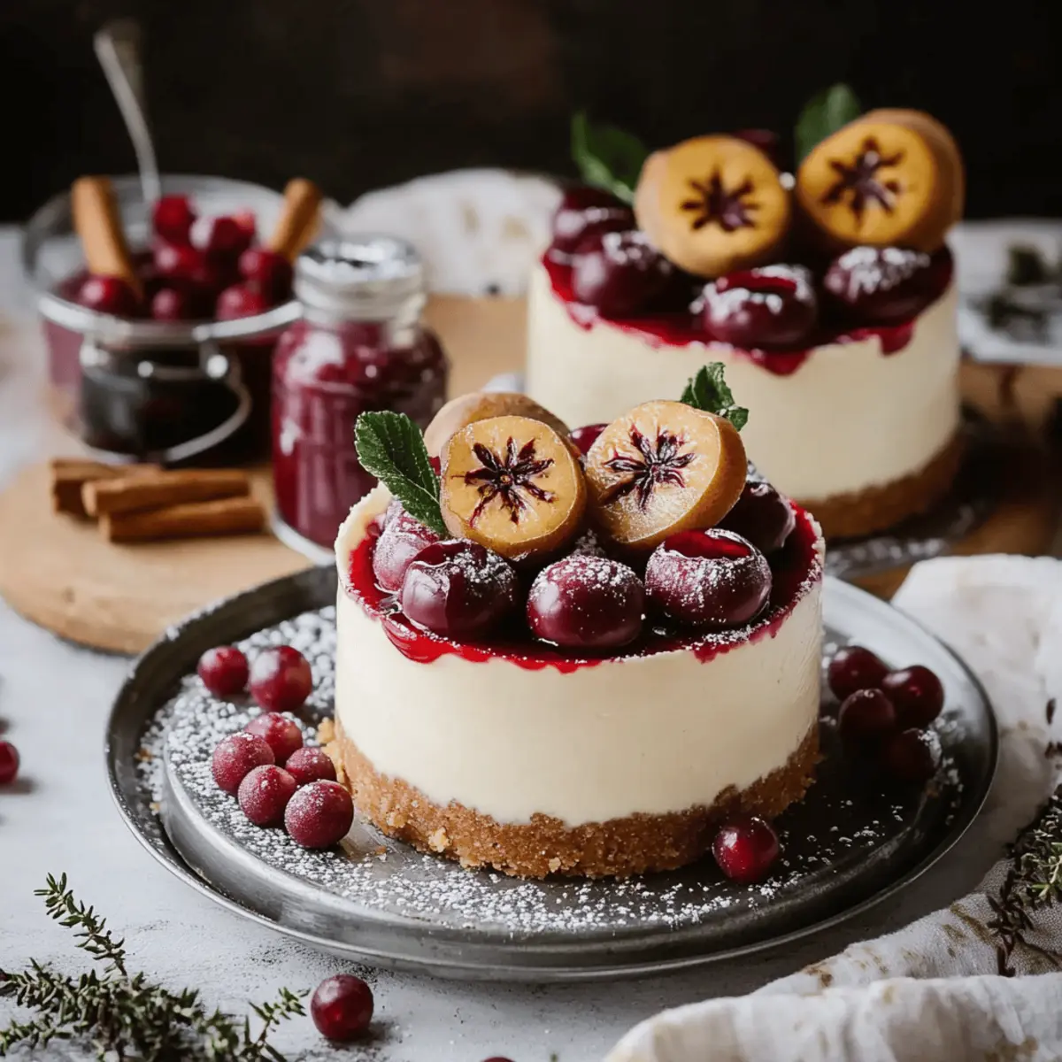 Easy No-Bake White Chocolate Cheesecake Mulled Fruit