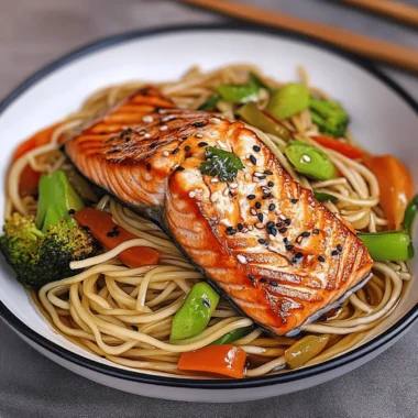 Asian Salmon and Noodles