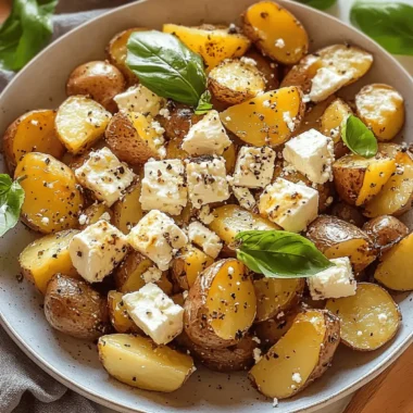 Roasted Potatoes with Baked Feta and Garlic