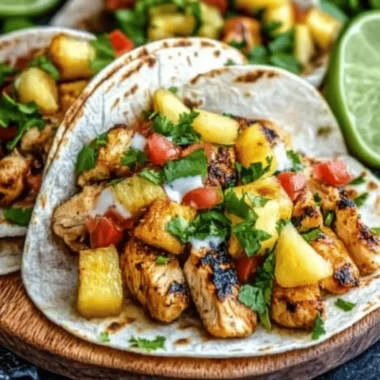 One Pan Chicken and Pineapple Tacos