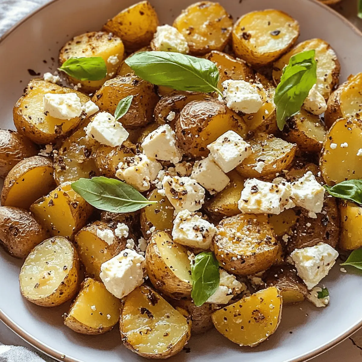 Roasted Potatoes with Baked Feta and Garlic